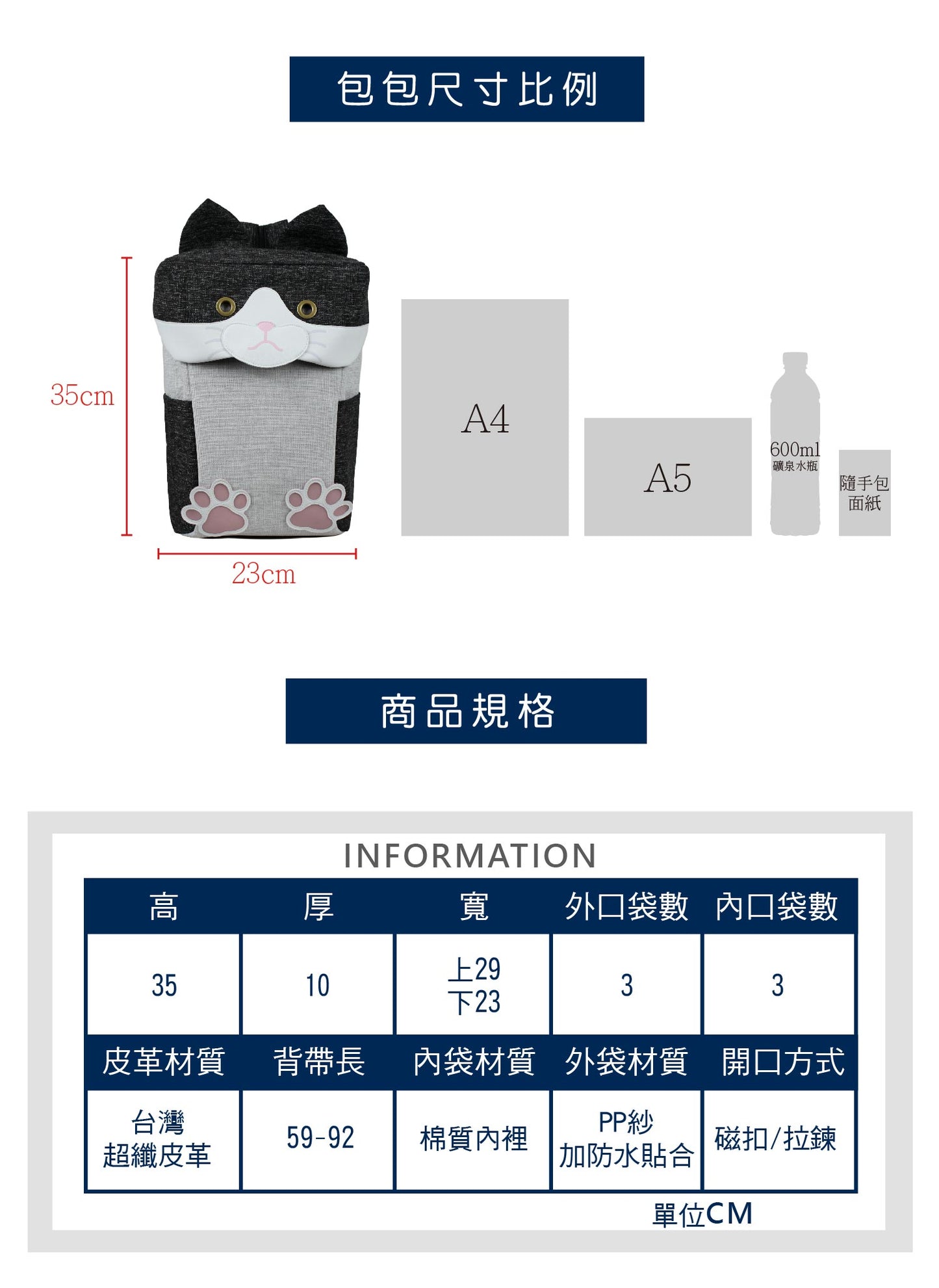 三花貓 賓士貓後背包
