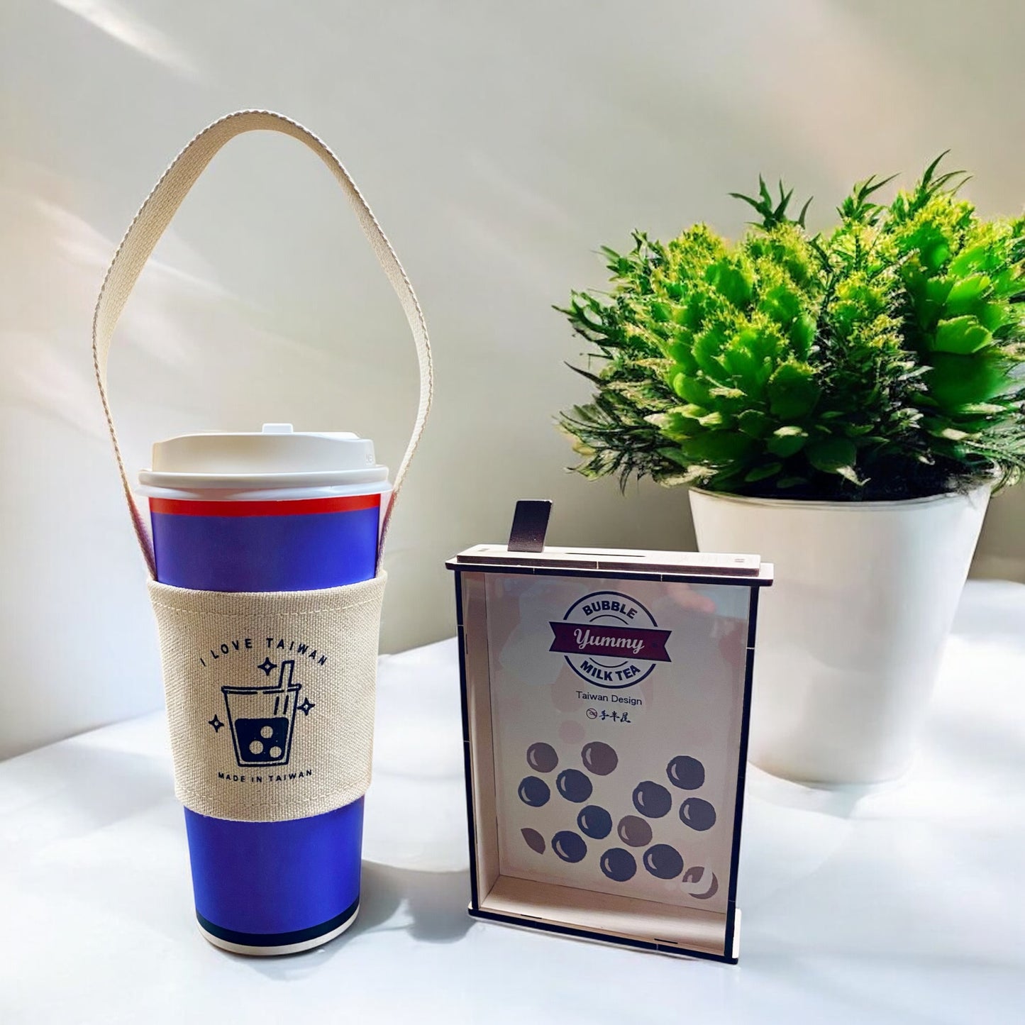 珍珠奶茶存錢筒杯套組