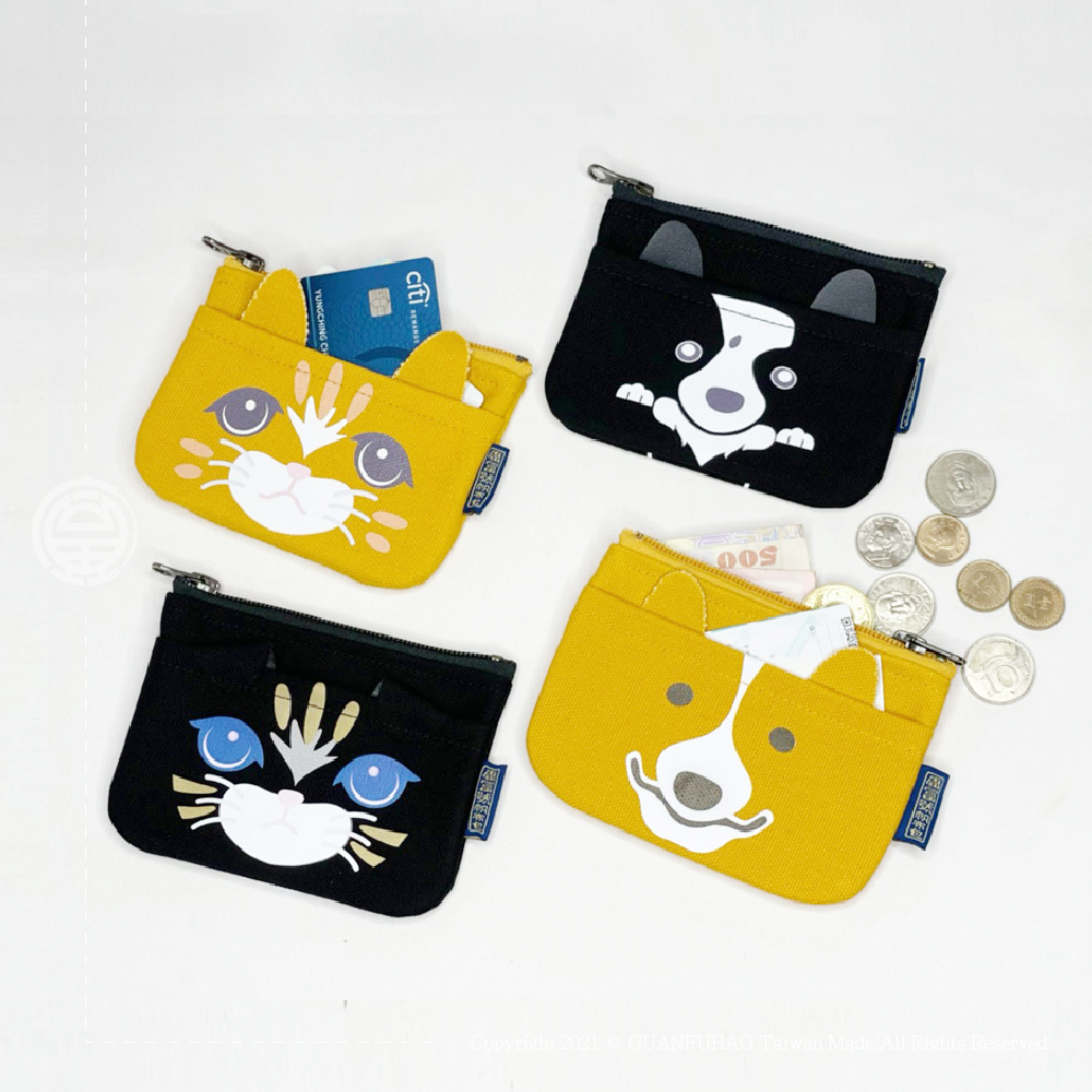 可愛動物雙層錢包 零錢包/卡夾包 分類收納小包 送禮首選 帆布錢包