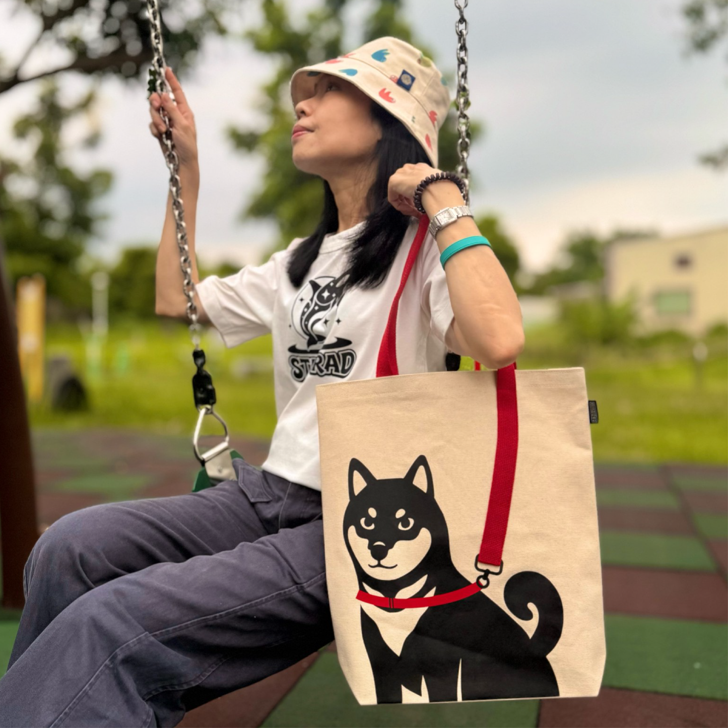 新（犬系）牽繩購物袋 黑柴犬 黑白邊境 黑貴賓/書袋 休閒袋 送禮精選