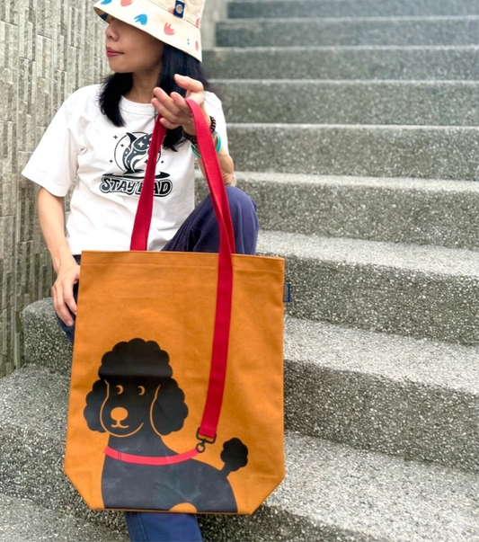 新（犬系）牽繩購物袋 黑柴犬 黑白邊境 黑貴賓/書袋 休閒袋 送禮精選