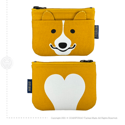 可愛動物雙層錢包 零錢包/卡夾包 分類收納小包 送禮首選 帆布錢包