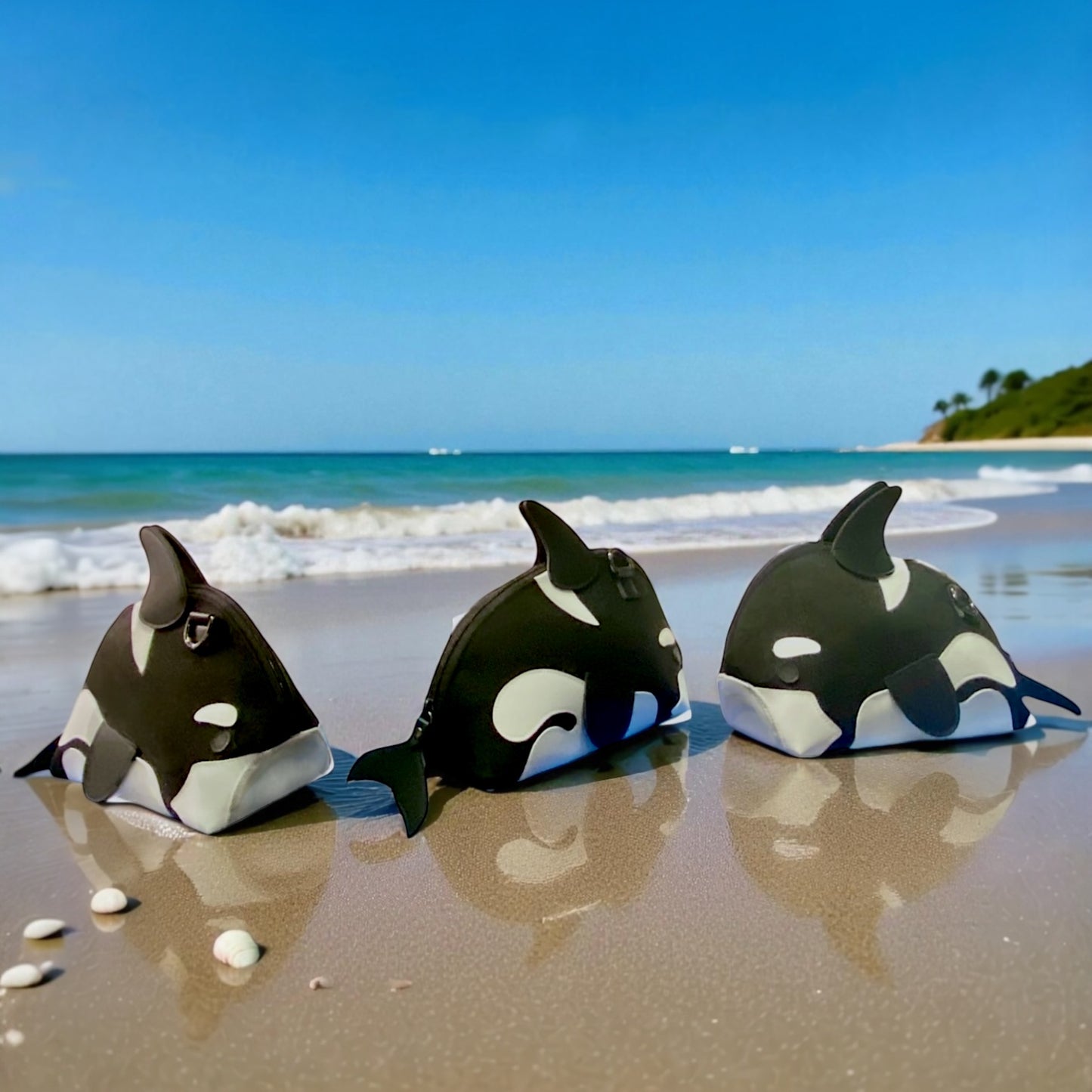 預購～虎鯨三角側背包(立體）生活與海的互動（現至01/25日下單預購並完成付款即確認收單。1月底安排產線製程，預計03/06日陸續發貨😊）