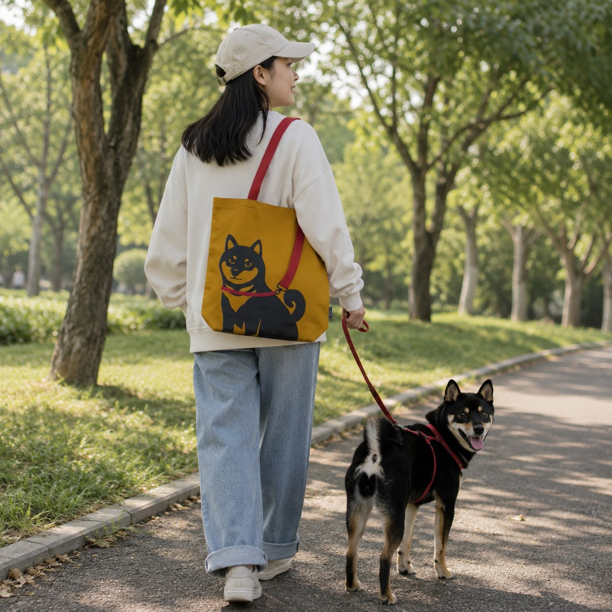 新（犬系）牽繩購物袋 黑柴犬 黑白邊境 黑貴賓/書袋 休閒袋 送禮精選